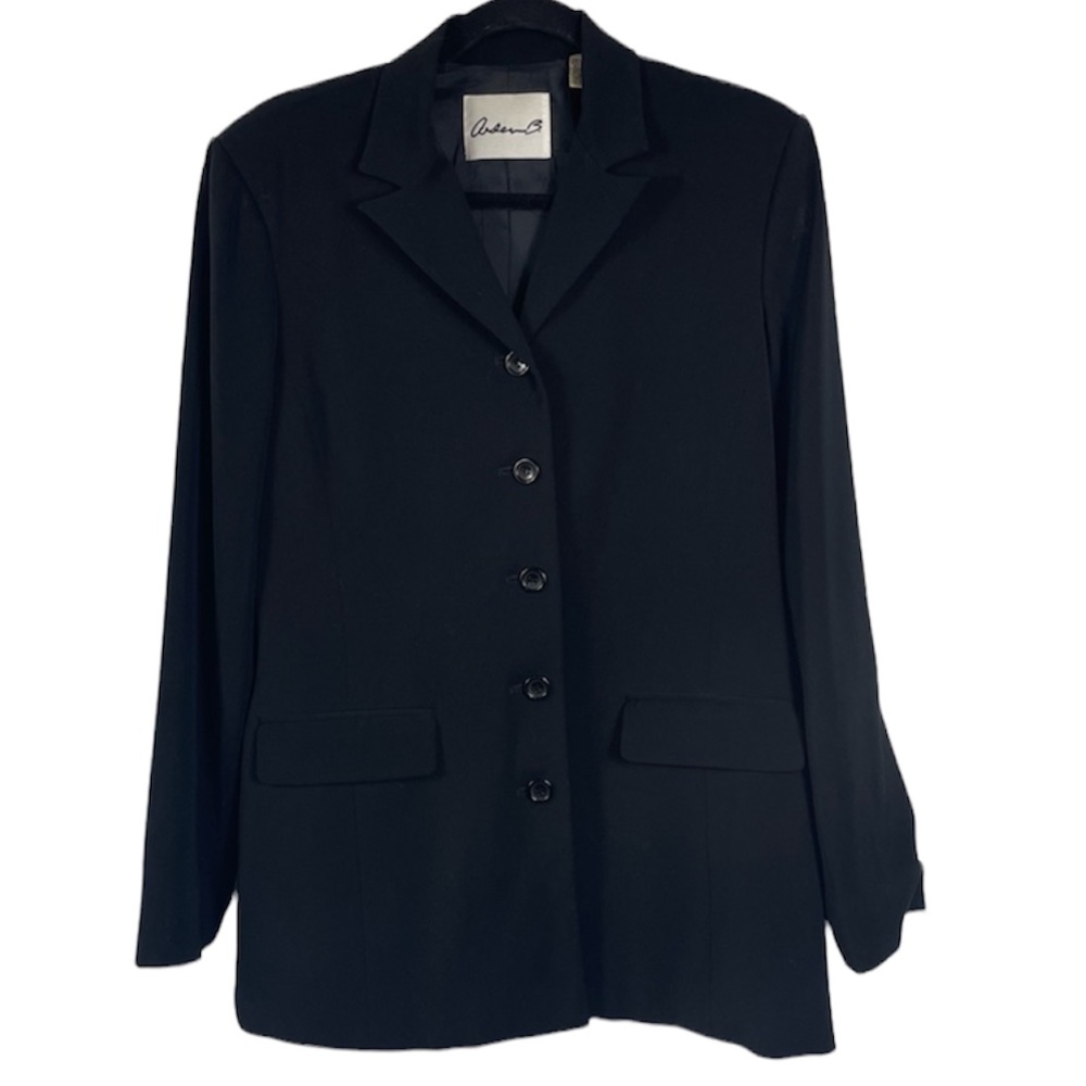 Arden B. 5 Button Black Long Blazer Lined Size 6
